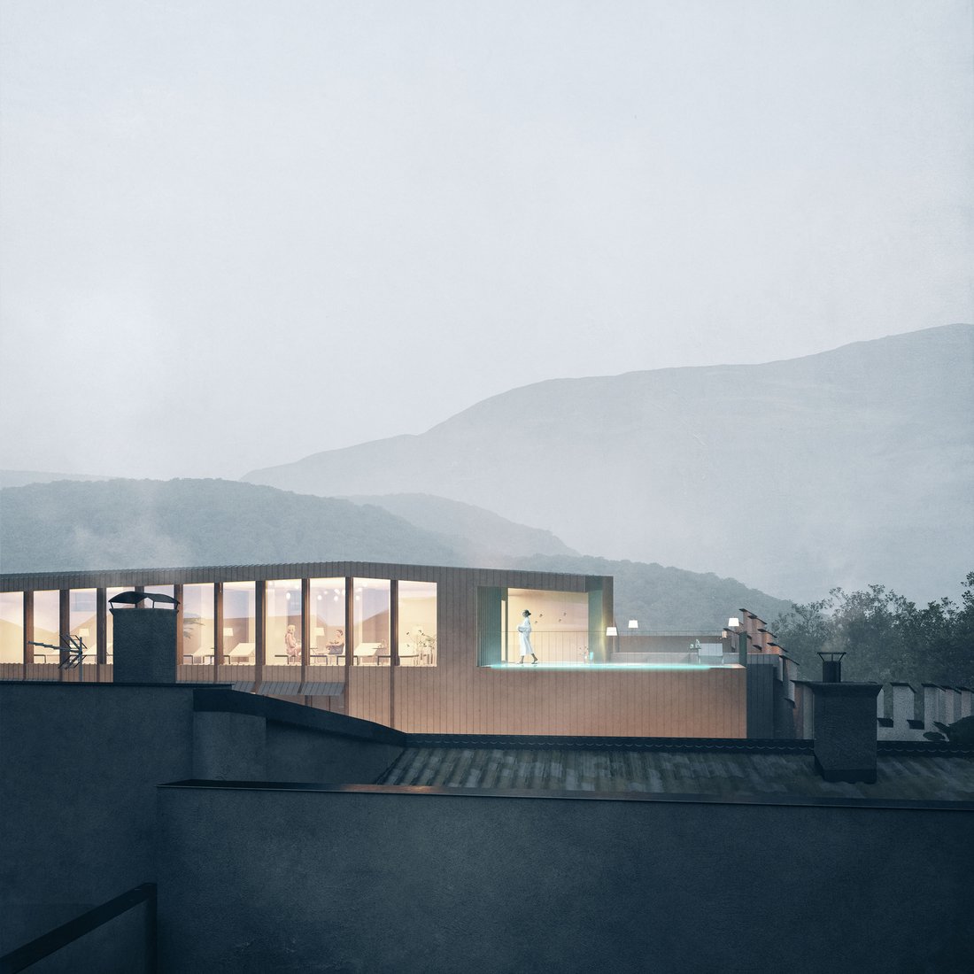 Rooftop pool Historic Guesthouse Adler in Brixen